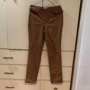 Calvin Klein Brown Faux Leather Pants